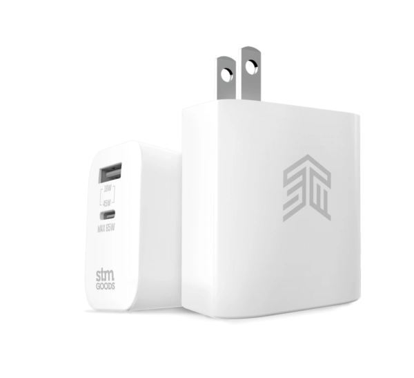 STM 65W DUAL PORT POWER ADAPTER 65W Dual Port USB-C and USB-A Power Adapter